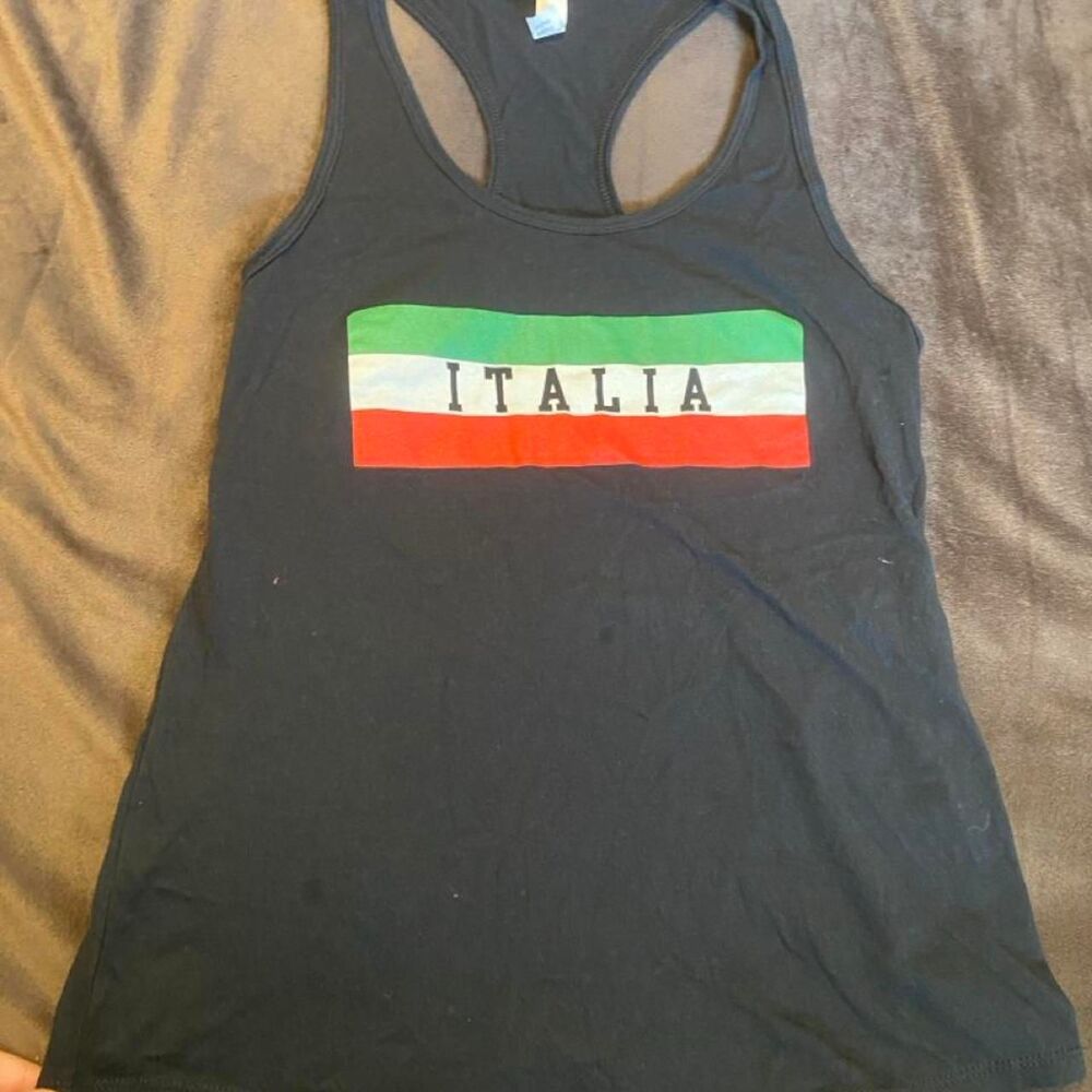 Italia Black Tank Top Size L
